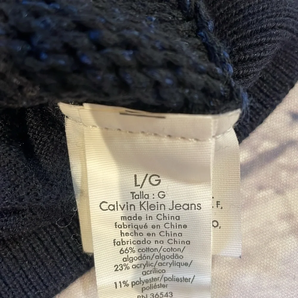 Calvin Klein Ribbed Front Sweater (Blue) - Large - Picture 5 of 5